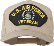 🎩 us air force veteran military patch cap | e4hats.com logo