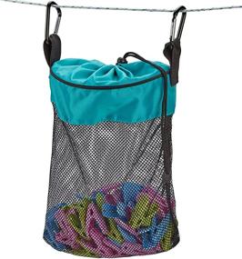 img 3 attached to HOMEST Drawstring Mesh Clothespin Bag, Hanging Organizer with Hook, Machine Washable - Sky Blue, Patent Design