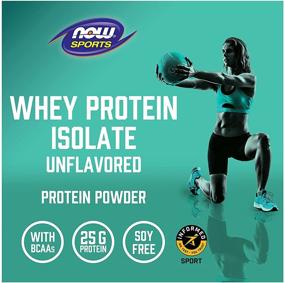 img 1 attached to NOW Sports Nutrition Whey Protein Isolate: Unflavored Powder, 25g with BCAAs - White 1.2lb