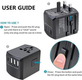 img 1 attached to 🌍 Ultimate Worldwide Travel Adapter: Universal Plug Converter with 4 USB Ports & USB C Wall Charger - Perfect for EU UK AUS Asia Phone Laptop!