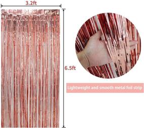 img 3 attached to 🎉 3.2 ft x 6.5 ft Metal Tinsel Curtain Party Backdrop in Rose Gold for Birthday, Bachelorette, Bridal Shower, and Baby Shower Decorations