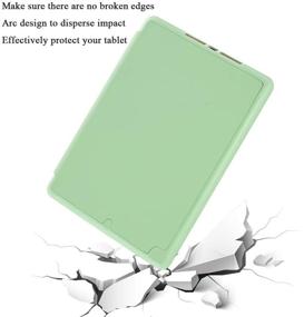 img 3 attached to 🍏 SIWENGDE Apple iPad 9.7 Case 2018 6th Generation/2017 5th Generation with Pencil Holder, Slim Silicone Smart Trifold Stand Cover (Green)