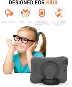 img 3 attached to 👧 Pepkoo Kids Case for iPad Mini 1 2 3: Lightweight, Shockproof, Gray Black, Full Body Cover