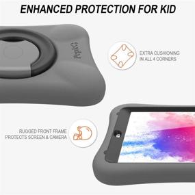 img 1 attached to 👧 Pepkoo Kids Case for iPad Mini 1 2 3: Lightweight, Shockproof, Gray Black, Full Body Cover