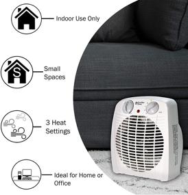 img 3 attached to Comfort Zone CZ45E Personal Heater - 1500W Space Heater with Adjustable Thermostat - Energy Efficient, Overheat Safety Sensors & Tip-Over Switch - White