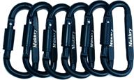 🔒 makhry 6pcs aluminum d-ring locking carabiner clip: ideal camping hooks, keychain carabiner hooks logo