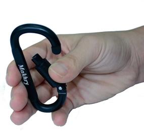 img 2 attached to 🔒 Makhry 6PCS Aluminum D-Ring Locking Carabiner Clip: Ideal Camping Hooks, Keychain Carabiner Hooks