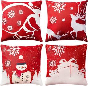 img 4 attached to Christmas Decorative Pillowcases Decorations 18X18InSanta