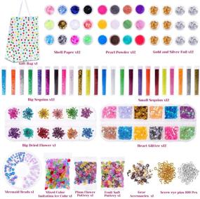 img 3 attached to 🎨 Anezus 178 Pack Resin Jewelry Making Supplies Kit for Resin, Slime, Nail Art: Resin Art Kit with Glitter, Wheel Gears, Dry Flowers