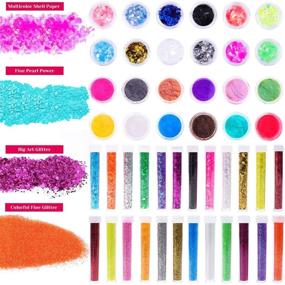 img 2 attached to 🎨 Anezus 178 Pack Resin Jewelry Making Supplies Kit for Resin, Slime, Nail Art: Resin Art Kit with Glitter, Wheel Gears, Dry Flowers