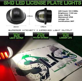 img 2 attached to 🔦 SLK-Lights Светодиодные номерные знаки, белый 6500K, упаковка из 2 штук, совместимые с Ford F150 F250 F350 F450 F550 Superduty Ranger Explorer Bronco Excursion Expedition - красно-белый