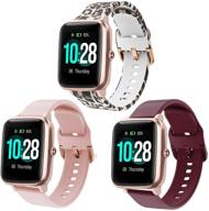 vicrior bands: fadeless floral replacement for id205l veryfitpro smart watch logo