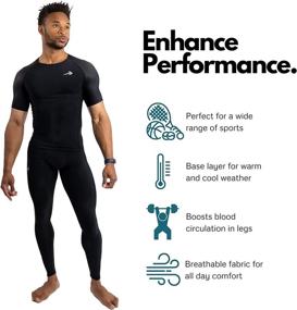 img 2 attached to 🏃 CompressionZ Men's Compression Pants: Performance Base Layer Tights for Running & Athletic Leggings