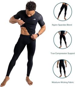 img 1 attached to 🏃 CompressionZ Men's Compression Pants: Performance Base Layer Tights for Running & Athletic Leggings