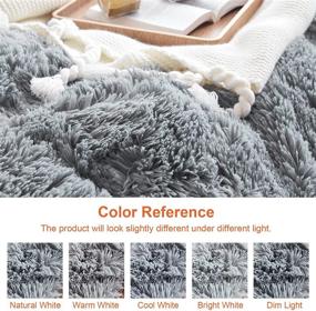 img 1 attached to 🛏️ Luxurious EHEYCIGA Faux Fur Duvet Cover - Ultra Soft Fluffy Comforter Cover Queen Size, Grey Plush Fuzzy Duvet Cover with Luxury Velvet Reverse – Zipper Closure (1PC)