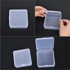 img 2 attached to 💡 30-Pack Small Clear Plastic Bead Storage Containers with Hinged Lid - Ideal for Bead Storage, Crafts, Jewelry, Hardware, and Other Small Item Accessories (3.3 x 3.3 x 1.2 inches)