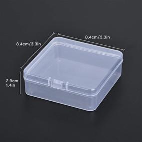 img 3 attached to 💡 30-Pack Small Clear Plastic Bead Storage Containers with Hinged Lid - Ideal for Bead Storage, Crafts, Jewelry, Hardware, and Other Small Item Accessories (3.3 x 3.3 x 1.2 inches)