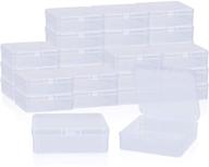 💡 30-pack small clear plastic bead storage containers with hinged lid - ideal for bead storage, crafts, jewelry, hardware, and other small item accessories (3.3 x 3.3 x 1.2 inches) logo