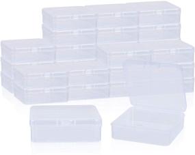 img 4 attached to 💡 30-Pack Small Clear Plastic Bead Storage Containers with Hinged Lid - Ideal for Bead Storage, Crafts, Jewelry, Hardware, and Other Small Item Accessories (3.3 x 3.3 x 1.2 inches)