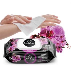 img 2 attached to 🌿 Papilion Aromatherapy Wet Wipes: Enriched with Vitamin-E & Aloe, Enhanced Plant-Based Fragrance, Cap Seal, 100 Sheets - Single Pack