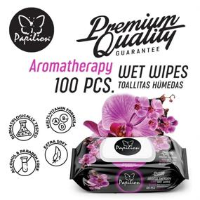 img 1 attached to 🌿 Papilion Aromatherapy Wet Wipes: Enriched with Vitamin-E & Aloe, Enhanced Plant-Based Fragrance, Cap Seal, 100 Sheets - Single Pack