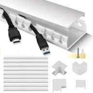 stageek cable management system kit - cable raceway kit with open slot wiring raceway duct and cover, on-wall cable concealer cord organizer for tvs, computers - 9x15.4inch, white logo