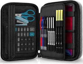 img 4 attached to Zannaki Large Capacity Storage Pouch for Bullet Journaling, Marker Pens, Pencils - Simple 🎒 Stationery Bag Holder for Middle, High School, College Students, Office, Women, Girls, Teens, and Adults