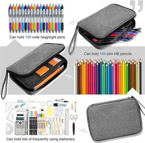 img 3 attached to Zannaki Large Capacity Storage Pouch for Bullet Journaling, Marker Pens, Pencils - Simple 🎒 Stationery Bag Holder for Middle, High School, College Students, Office, Women, Girls, Teens, and Adults