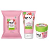 yes to watermelon light hydration super fresh facial wipes – 40 count, daily scrub, gel moisturizer for all skin types, 97% natural ingredients – white (3 count): a refreshing skincare essential logo