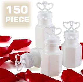 img 4 attached to 150-Pack Pre-filled Mini White Double Heart Bubble Bottle - Ideal Party Favor for 💕 Wedding, Anniversary, Engagement, Bridal, Celebration, Valentine’s Day, Family Reunion, and Gift for Couple Boy Girl