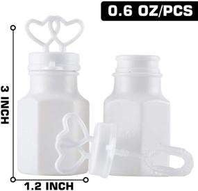 img 1 attached to 150-Pack Pre-filled Mini White Double Heart Bubble Bottle - Ideal Party Favor for 💕 Wedding, Anniversary, Engagement, Bridal, Celebration, Valentine’s Day, Family Reunion, and Gift for Couple Boy Girl