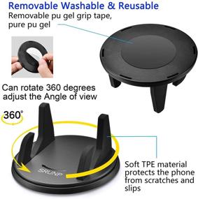 img 1 attached to 📱 SRUNP Dashboard Phone Holder: 360° Rotate Car Phone Mount for iPhone 12, Samsung Android Smartphones, and More