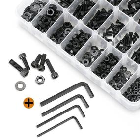 img 3 attached to 🔩 GTERNITY 590PCS Bolts and Nuts Assortment: Metric M3 M4 M5 M6 Screws Kit with Wrench and Washers, Carbon Steel (Black Socket Head) - Ultimate Hardware Solution