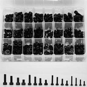 img 4 attached to 🔩 GTERNITY 590PCS Bolts and Nuts Assortment: Metric M3 M4 M5 M6 Screws Kit with Wrench and Washers, Carbon Steel (Black Socket Head) - Ultimate Hardware Solution