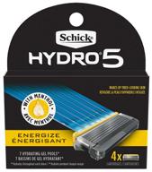 💈 enhance your shaving experience with schick hydro 5 sense energize razor refills for men - pack of 4 logo