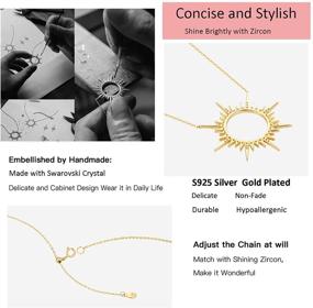 img 1 attached to 💫 Shine Bright: LecAit Sun Necklace for Women - Sterling Silver 18K Gold Plated Rhinestone Pendant