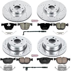 img 3 attached to 🔥 Улучшите свою тормозную производительность с комплектом Power Stop K6062 передние и задние тормозные колодки из углеродного волокна Z23 и сверлеными тормозными дисками со шлицами.