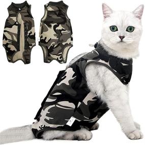 img 4 attached to 🐾 Breathable Cat Recovery Suit for Abdominal Wounds or Skin Diseases - Anti Lick, Elastic Cat Surgery Healing Onesie - E-Collar Alternative