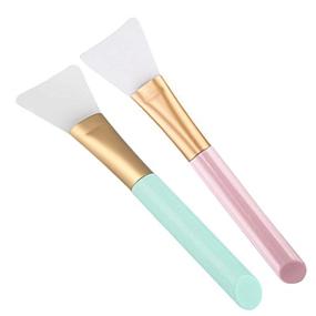 img 4 attached to 🌿 Silicone Face Mask Brush Set - 2PCS Soft Facial Mud Mask Applicator Tools for Body Lotion & Butter