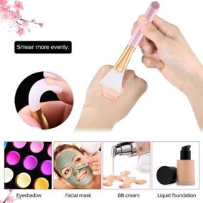 img 3 attached to 🌿 Silicone Face Mask Brush Set - 2PCS Soft Facial Mud Mask Applicator Tools for Body Lotion & Butter