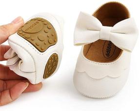 img 1 attached to 👶 RVROVIC Baby Girls Soft Sole Mary Jane Flats: Stylish Princess Dresses Shoes with Cute Bow Prewalker for Tiny Feet