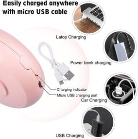 img 1 attached to JDSUMS USB Mini Fan, Hands-free Neck Fan Portable 5 Inch Hanging Fan, Rechargeable 🌬️ Battery Powered with 3-Level Speed, Necklace Fan Multi-Functional for Travel, Sports, Office and Outdoor (Pink)