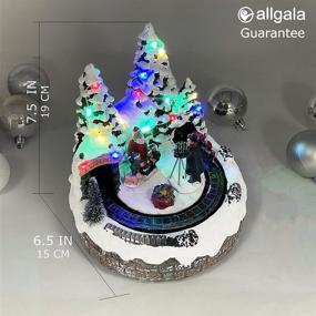 img 3 attached to 🎅 Polyresin Christmas House Collectible Figurine with Dual Power Source, USB and Battery - Moving Train and Santa Photo, XH93408