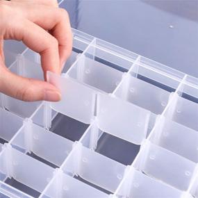 img 3 attached to Benbilry 36 Grids Clear Plastic Organizer Box: Versatile Storage for Beads, Fishing Tackles, Felt Board, and Jewelry