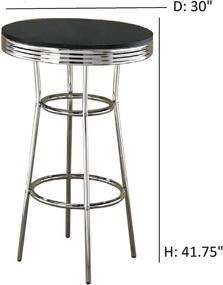 img 3 attached to Modern and Sleek Coaster Home Furnishings CO- Bar Table in Black/Chrome