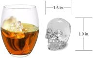 🥃 enhance your drink experience with 3d skull ice cubes - 2-pack easy release silicone mold for whiskey, cocktails, and juice beverages logo