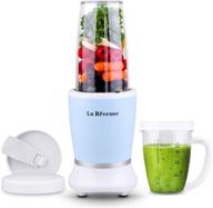 la reveuse personal size blender: powerful 250 watts for shakes, smoothies, sauces - includes 15 oz cup & 10 oz mug - bpa free (sky blue) логотип