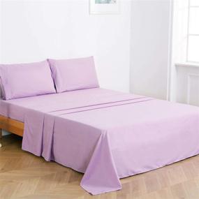 img 3 attached to 🌿 Edenstar Lavender Full Bed Sheet Set - 4 Piece - Soft Brushed Microfiber - Shrinkage & Fade Resistant - Easy Care