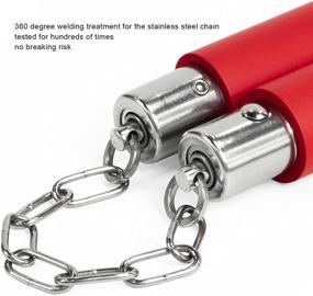 img 2 attached to Zalani Nunchucks: Safe Foam Rubber Training Nunchakus with Steel Swivel Chain (Black+Red)