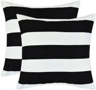 🖤 2 pack black and white striped throw pillow covers - farmhouse stripe cushion covers for sofa, couch, chair, and bed - 18 x 18 inch decorative pillow cases логотип